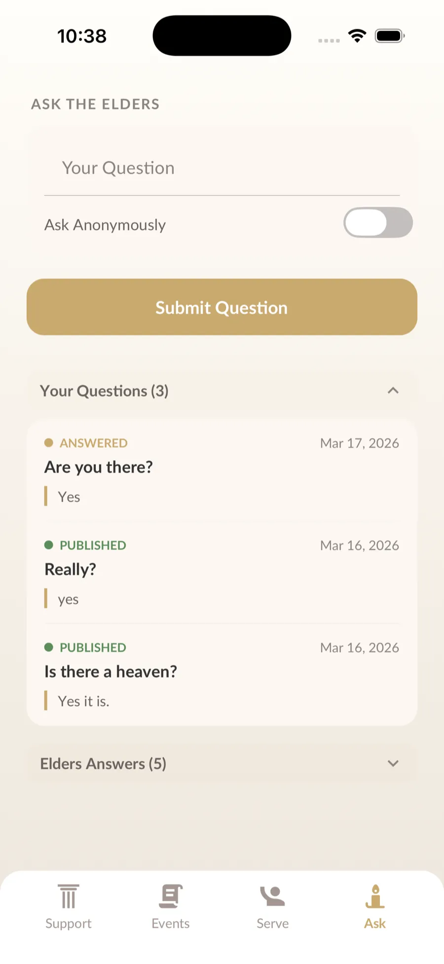Ask the elders your questions